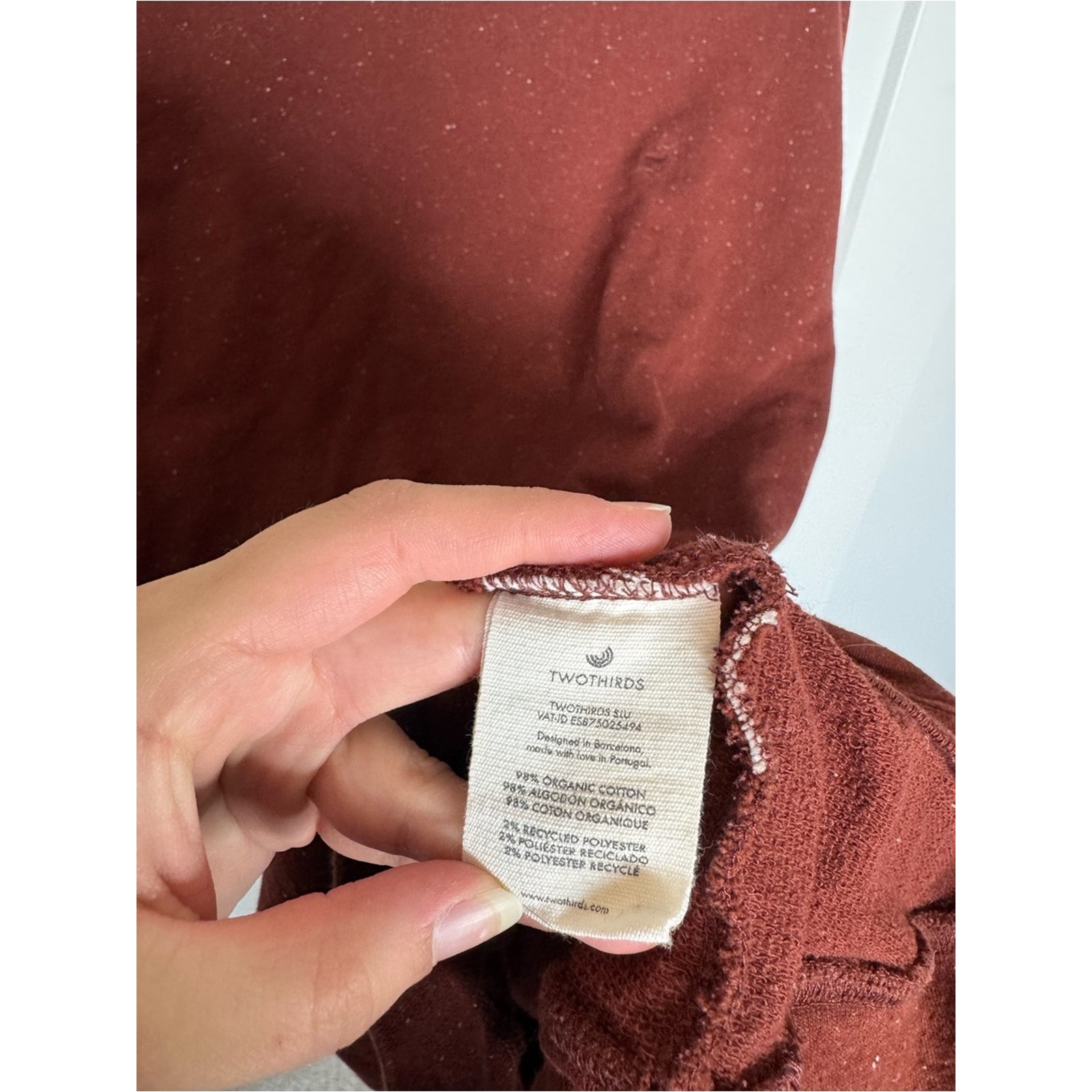 Twothirds Flecked Burgundy Red Turtleneck Mini Dress Sweatshirt Size Small — image 4 of 5